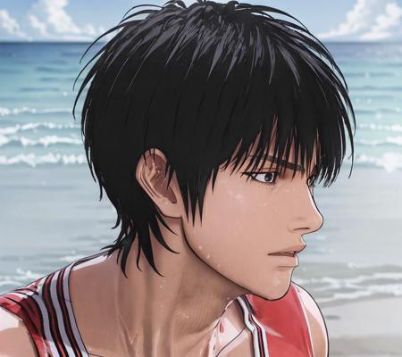 27623-3941611960-mastepiece,best quality,1boy,beach,solo,short hair, black hair,_.png